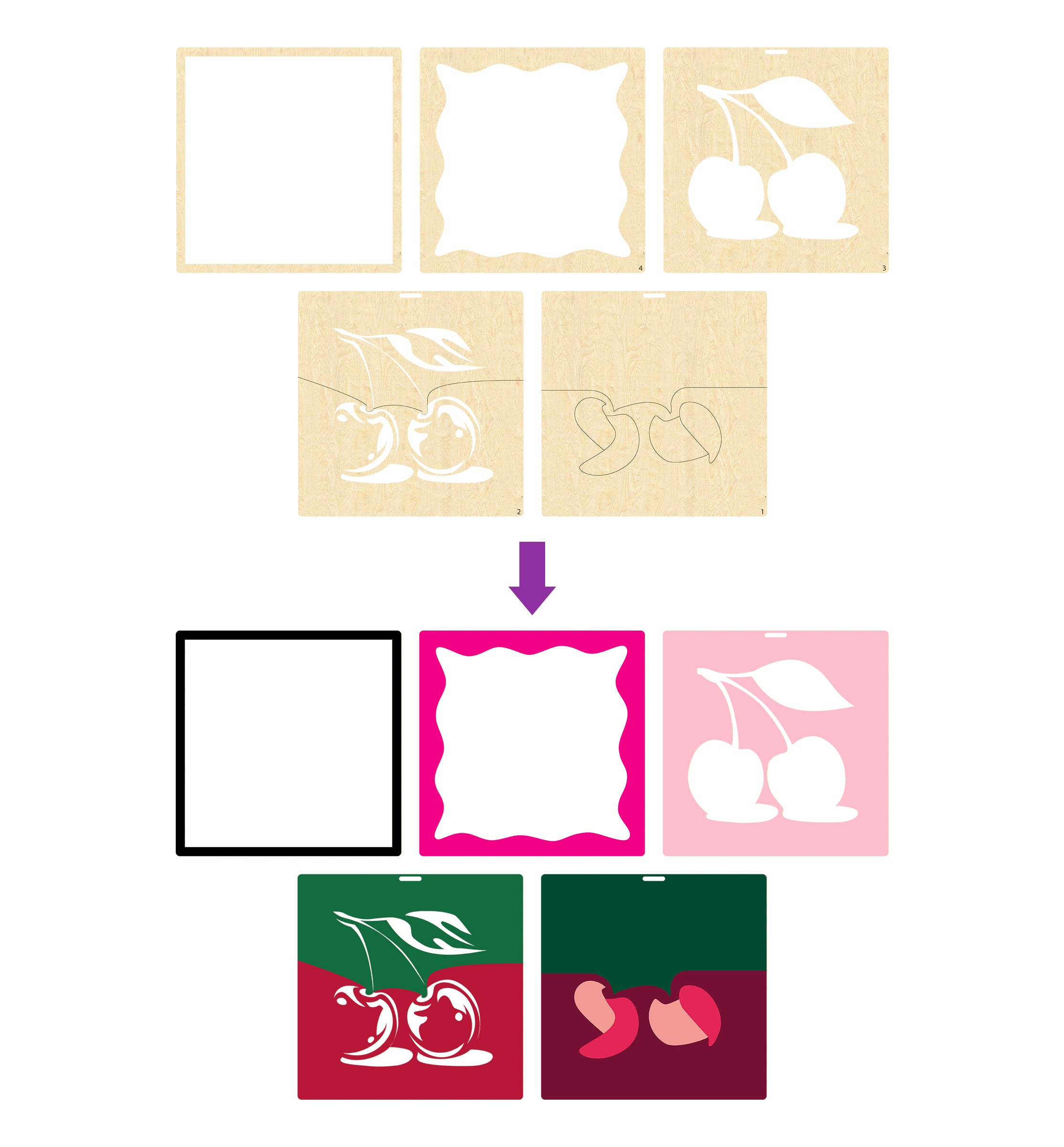 Wooden Cherry Pop Art Craft Kit