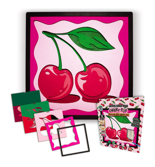 Wooden Cherry Pop Art Craft Kit