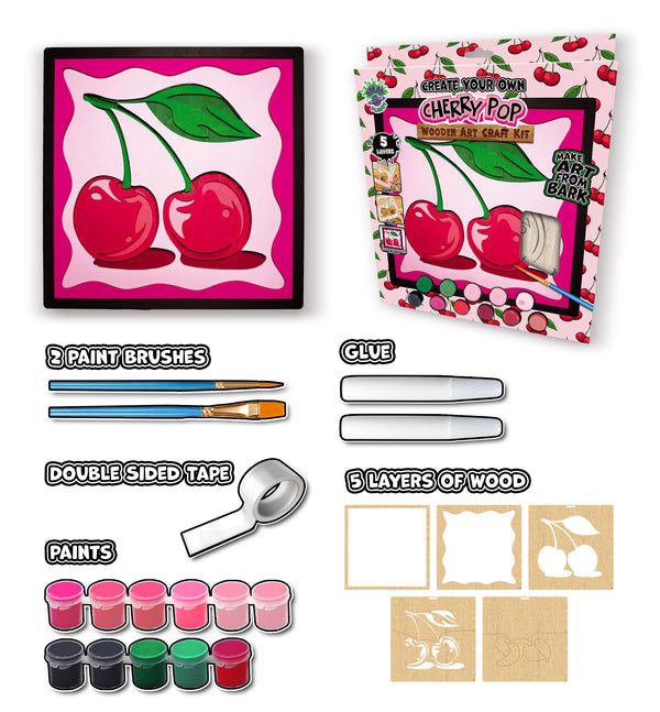 Wooden Cherry Pop Art Craft Kit