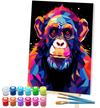 Monkey paint by number, Monkey painting, Monkey painting for kids, Monkey painting easy, Monkey painting by numbers uk, Monkey painting set, washable acrylic paints, Monkey gifts for girls, paint by number on canvas, paint by numbers ready for wall mounting, paint by numbers for kids, paint by numbers for beginners, paint by numbers for children, framed paint by numbers, monkey gifts for girls, gifts for monkey lovers, monkey gifts for women, monkey gifts for kid, arts and crafts for adults
