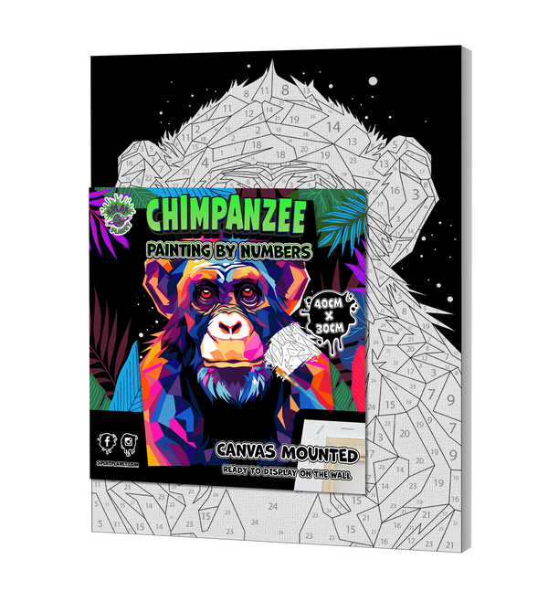 Chimpanzee paint by numbers