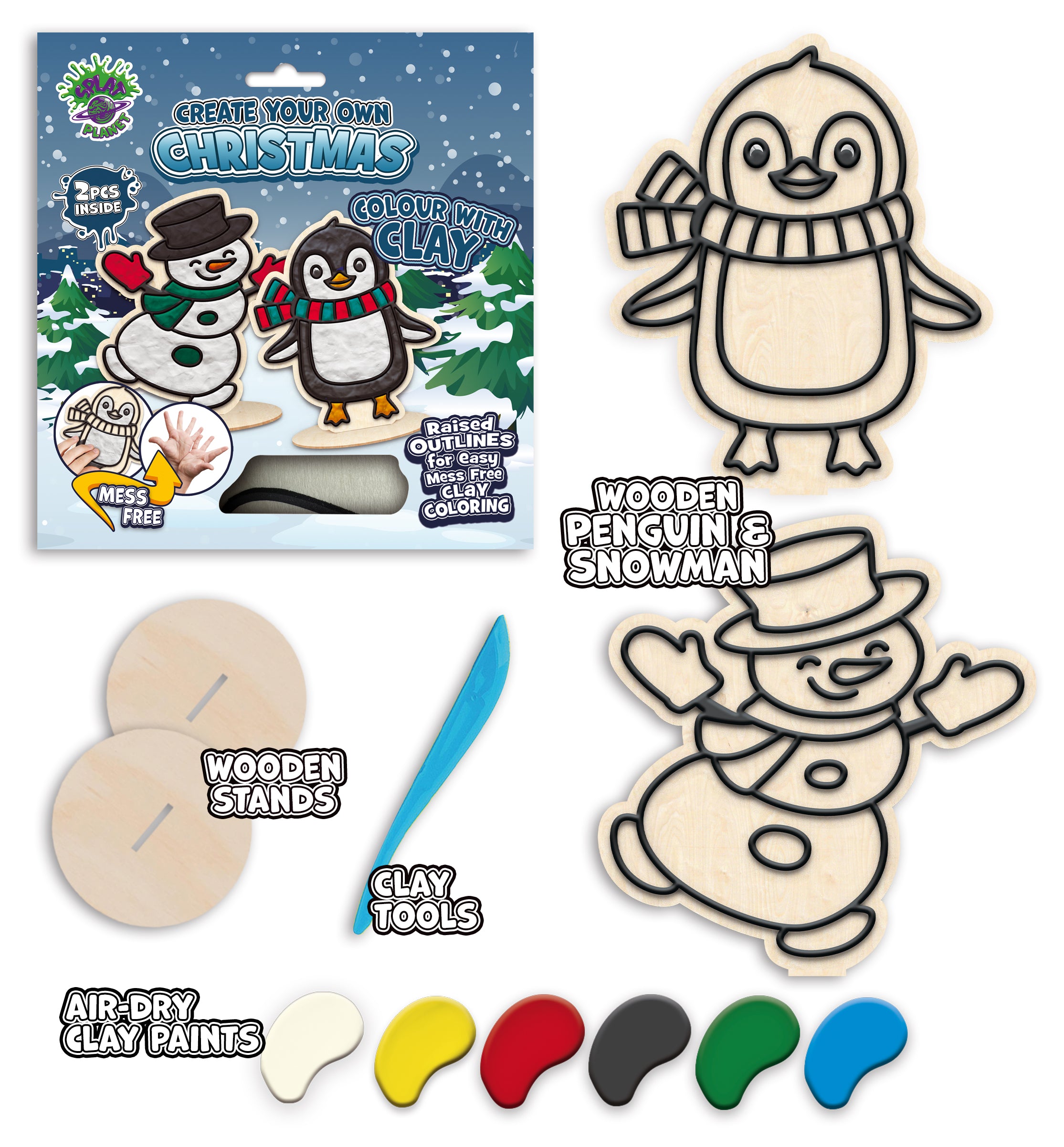 Christmas clay colouring kit, Xmas clay art set, Holiday clay craft for kids, Festive modelling clay kit, DIY Christmas clay activity, Santa & reindeer clay craft, Creative Christmas project, Seasonal clay colouring set, Non-toxic festive craft, Christmas craft kit for children.