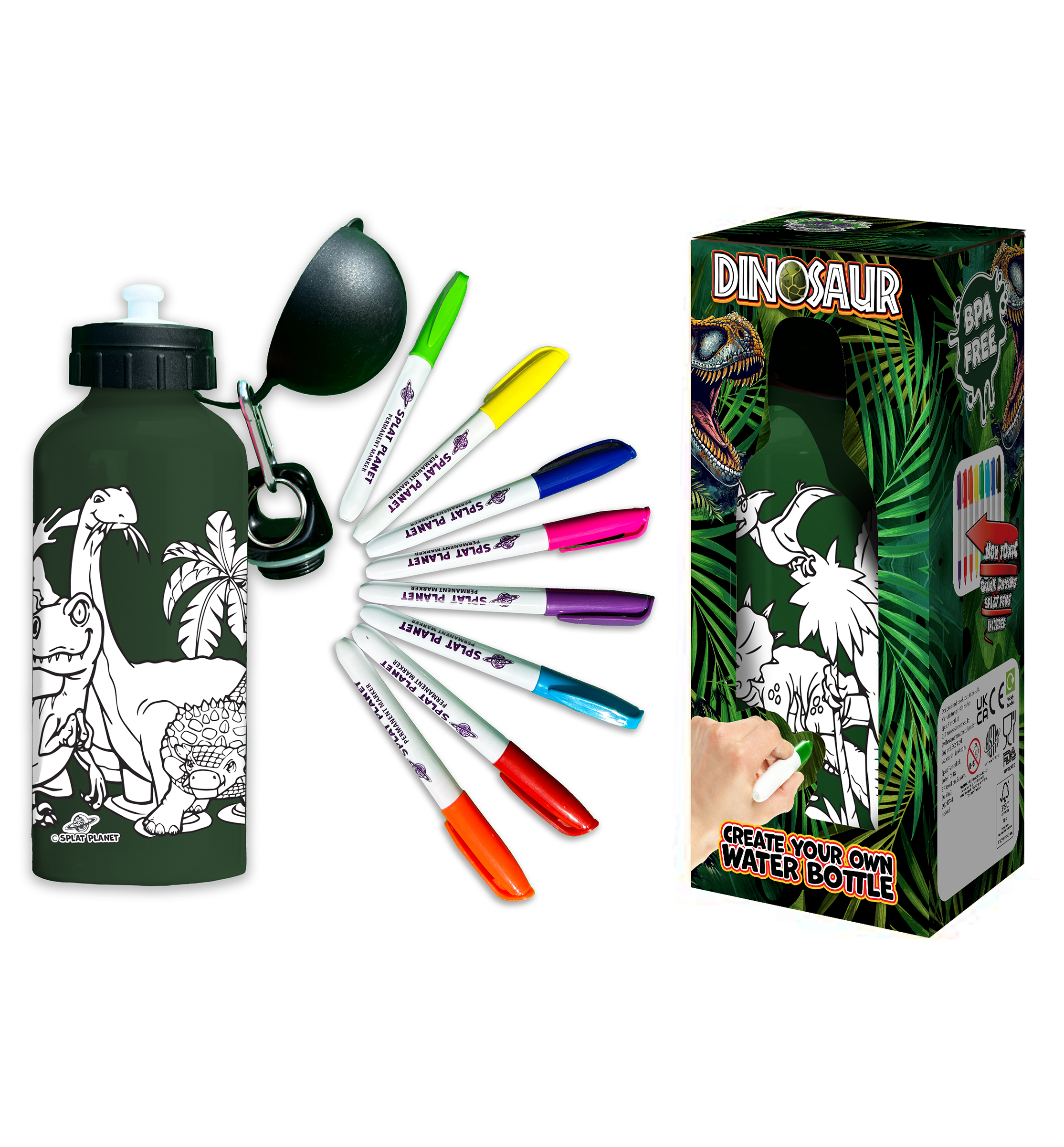 Dinosaur Colour-in Bottle