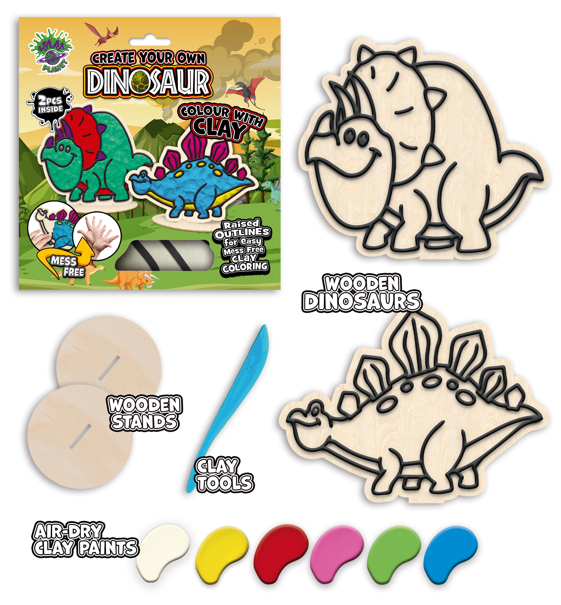 Dinosaur clay colouring kit, Dinosaur clay art set, Dino modelling craft for kids, Prehistoric clay colouring activity, DIY Dinosaur craft kit, Kids dinosaur sensory art, Dinosaur creative project, Non-toxic Dinosaur clay kit, T-Rex clay craft, Fun Dino activity for children.