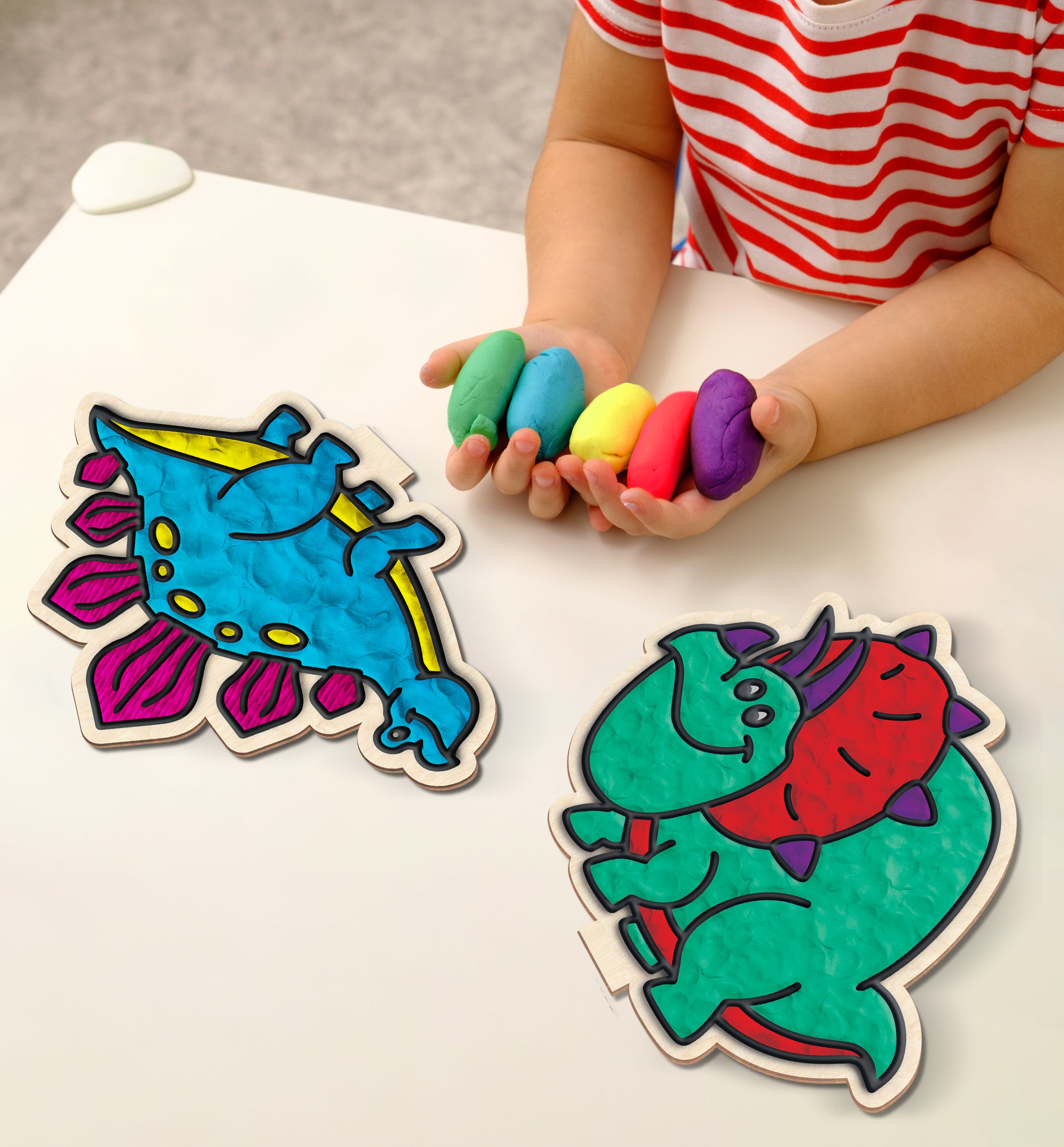 Dinosaur clay colouring kit, Dinosaur clay art set, Dino modelling craft for kids, Prehistoric clay colouring activity, DIY Dinosaur craft kit, Kids dinosaur sensory art, Dinosaur creative project, Non-toxic Dinosaur clay kit, T-Rex clay craft, Fun Dino activity for children.