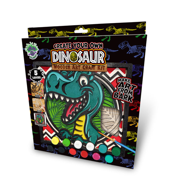 Dinosaur wooden art kit, Dino craft kit for kids, Layered dinosaur wood art, DIY Dinosaur painting set, Prehistoric themed craft kit, Kids Dino activity, Dinosaur wall décor, Creative Dino project, T-Rex wooden craft set.