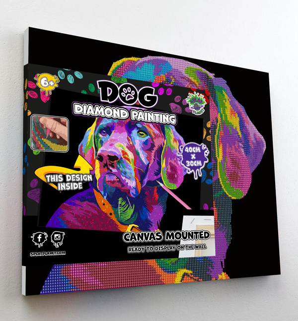 Kit Pittura Diamante 5D Fai Da Te Trapano Completo Diamond Painting Cane Labrador Nero Strass Ricamo Punto Croce Decorazione Della Parete Domestica Diamante -40×50cm(Round drill Kit Pittura Diamante 5D Fai Da Te Trapano Completo Diamond Painting Cane Labrador Nero Strass Ricamo Punto Croce Decorazione Della Parete Domestica Diamante -40×50cm(Round drill