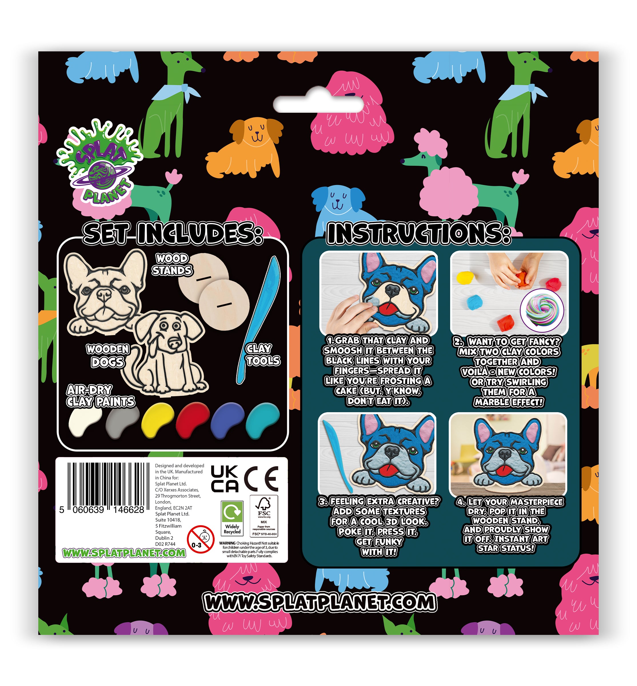 Dog clay colouring kit, Dog themed clay art set, Dog clay craft for kids, DIY dog modelling kit, 3D dog clay project, Sensory dog clay kit, Creative dog craft activity, Non-toxic clay craft set, Puppy clay art kit, Kids dog craft