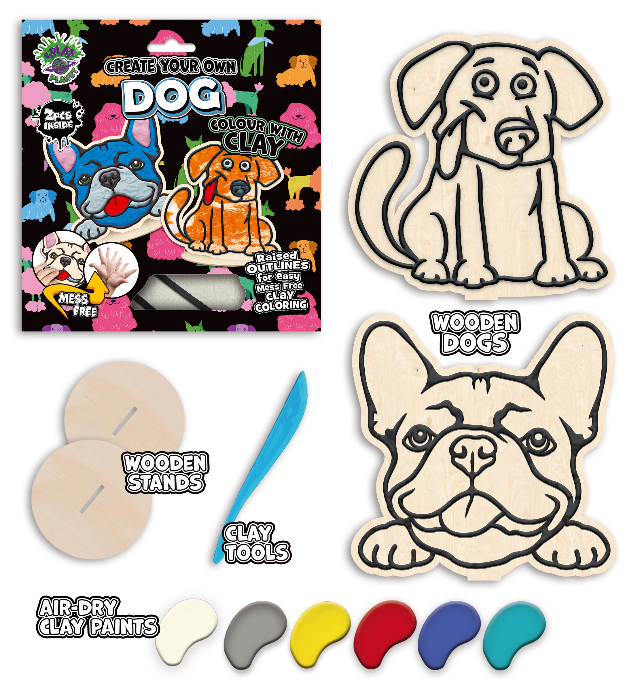 Dog clay colouring kit, Dog themed clay art set, Dog clay craft for kids, DIY dog modelling kit, 3D dog clay project, Sensory dog clay kit, Creative dog craft activity, Non-toxic clay craft set, Puppy clay art kit, Kids dog craft