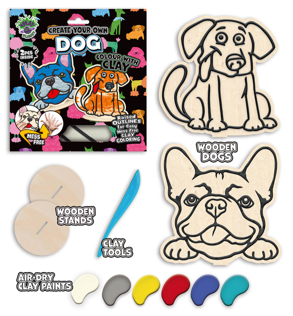 Dog clay colouring kit, Dog themed clay art set, Dog clay craft for kids, DIY dog modelling kit, 3D dog clay project, Sensory dog clay kit, Creative dog craft activity, Non-toxic clay craft set, Puppy clay art kit, Kids dog craft