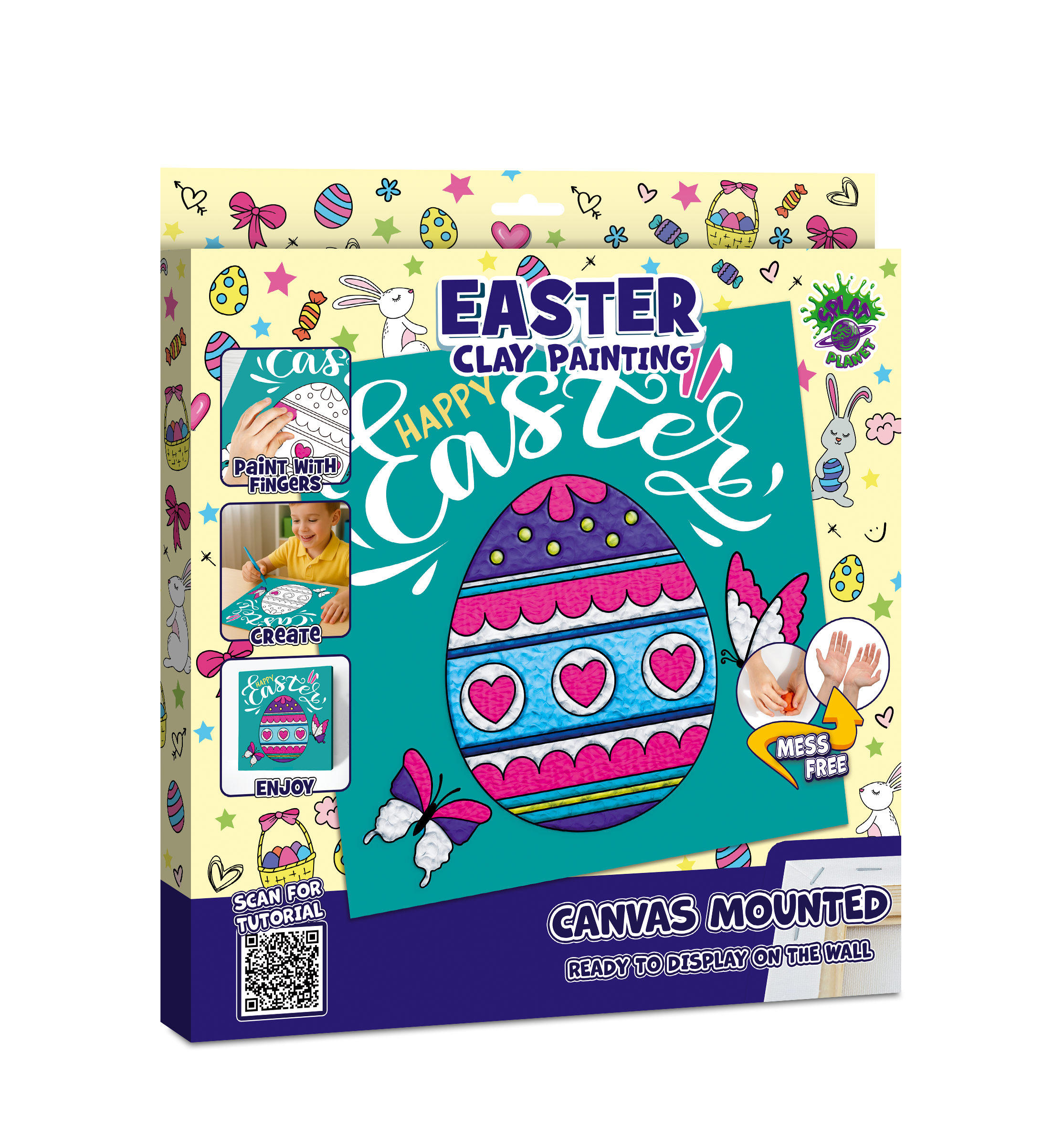 Easter Egg Clay Painting 30x30 cm