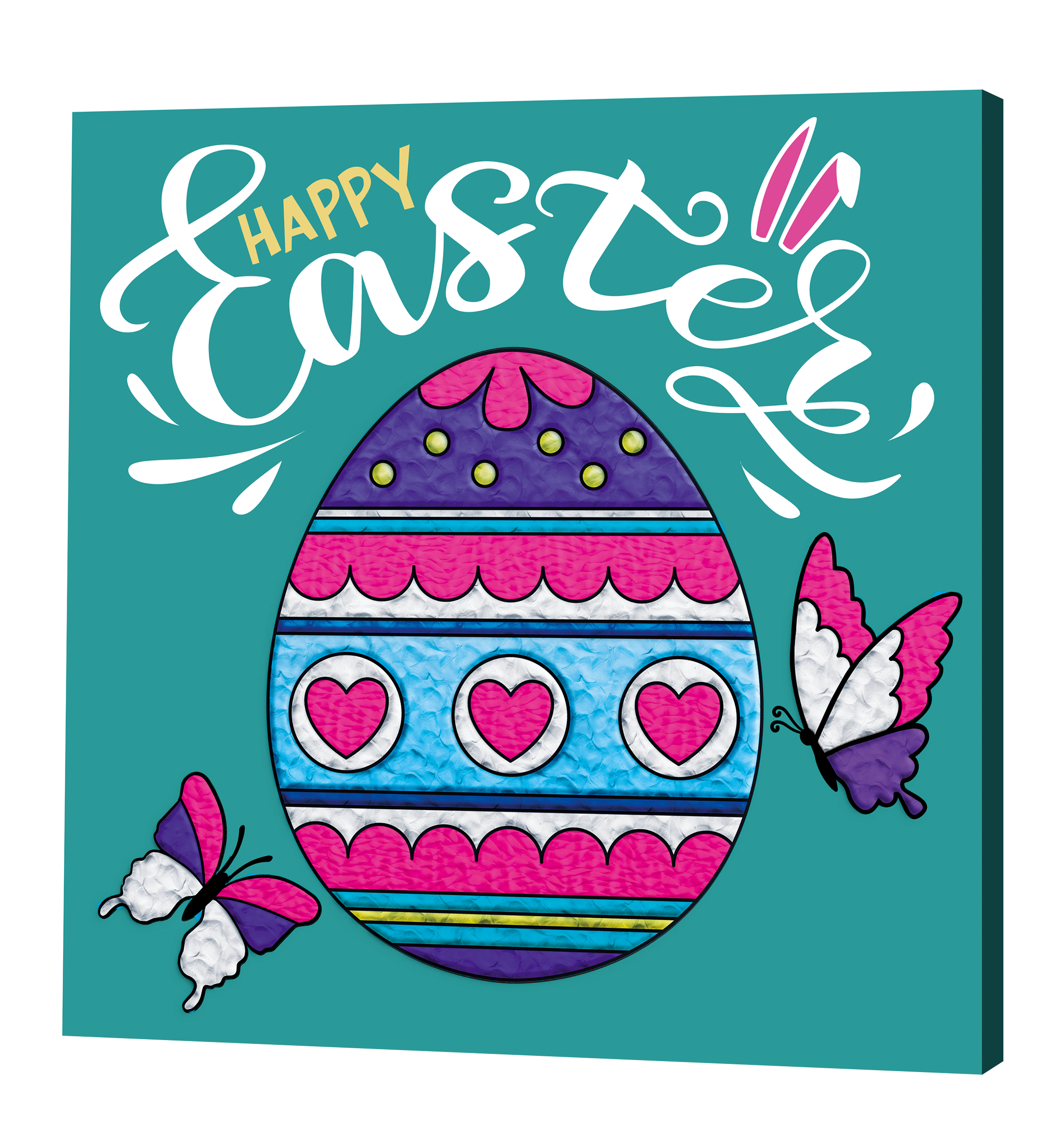 Easter Egg Clay Painting 30x30 cm