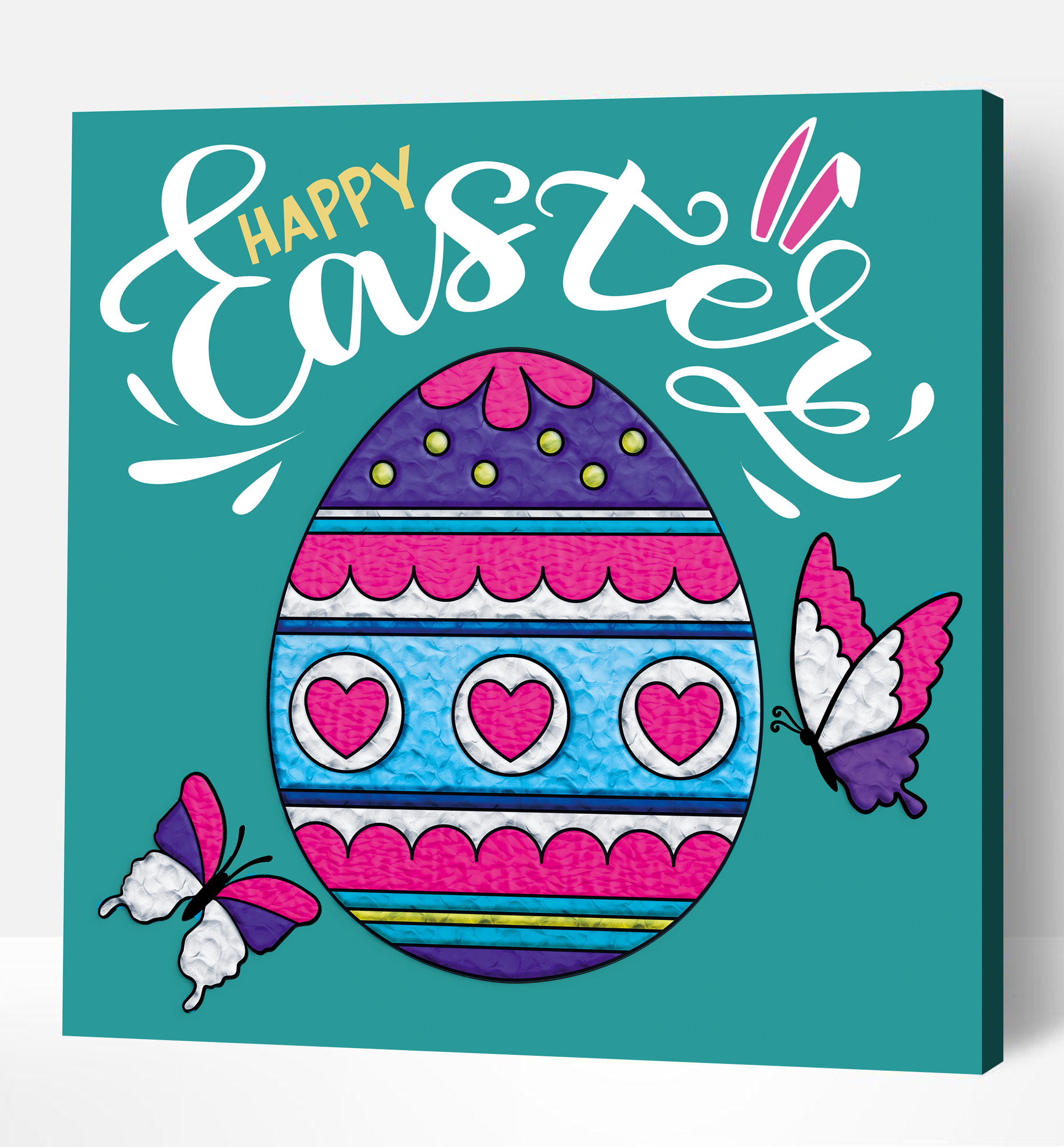 Easter Egg Clay Painting 30x30 cm