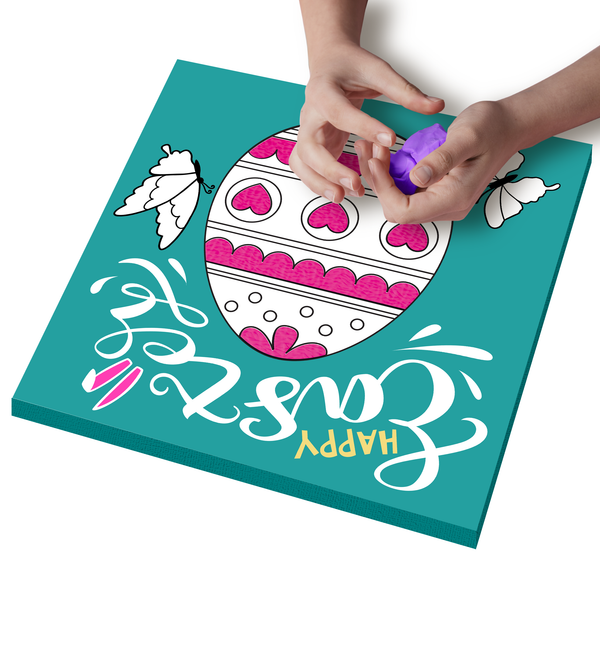 Easter Egg Clay Painting 30x30 cm
