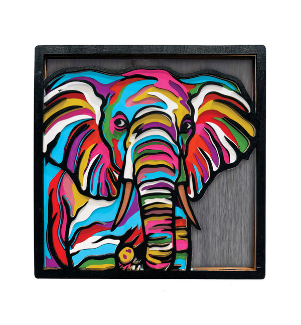 Elephant wooden art kit, Elephant craft kit for kids, Safari animal wood art, DIY Elephant craft, Layered Elephant painting set, Jungle themed wooden décor, Elephant wall art, Kids Elephant activity kit, Creative Elephant project, Wooden wildlife craft.