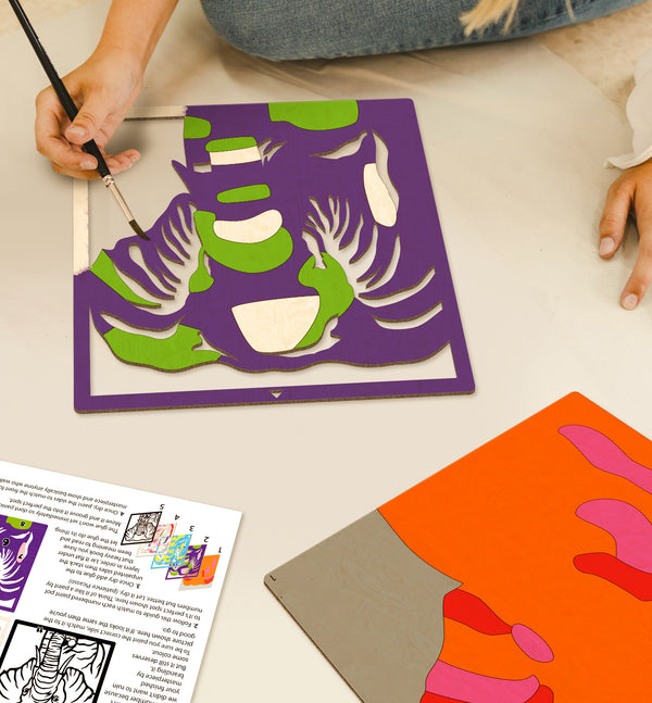 Elephant wooden art kit, Elephant craft kit for kids, Safari animal wood art, DIY Elephant craft, Layered Elephant painting set, Jungle themed wooden décor, Elephant wall art, Kids Elephant activity kit, Creative Elephant project, Wooden wildlife craft.