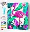 Flamingo clay painting kit with canvas mounted art board, colourful air-dry clay and sculpting tools, offering mess-free sensory play and screen-free creative crafting.