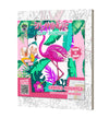 Flamingo clay painting kit with canvas mounted art board, colourful air-dry clay and sculpting tools, offering mess-free sensory play and screen-free creative crafting.