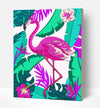 Flamingo clay painting kit with canvas mounted art board, colourful air-dry clay and sculpting tools, offering mess-free sensory play and screen-free creative crafting.