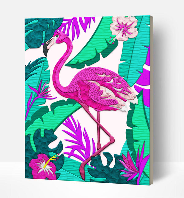 Flamingo clay painting kit with canvas mounted art board, colourful air-dry clay and sculpting tools, offering mess-free sensory play and screen-free creative crafting.
