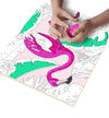 Flamingo clay painting kit with canvas mounted art board, colourful air-dry clay and sculpting tools, offering mess-free sensory play and screen-free creative crafting.