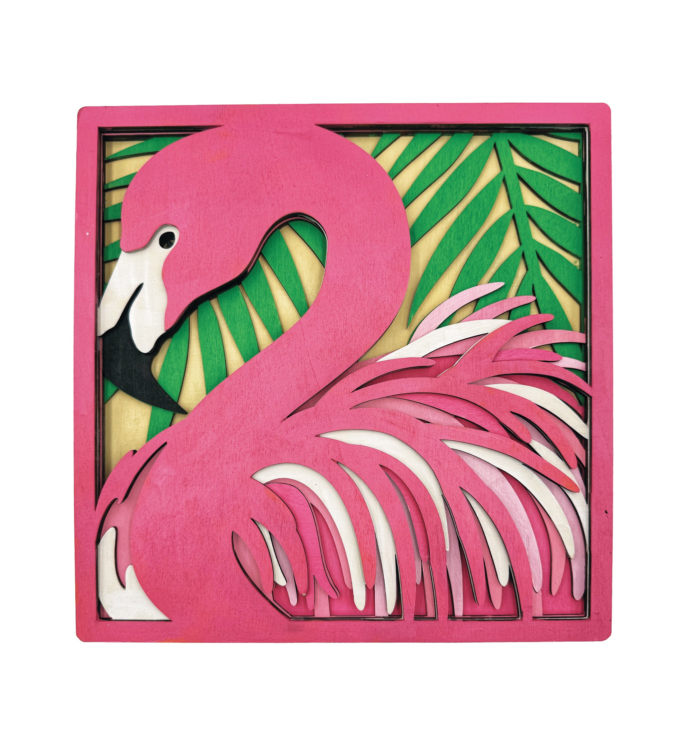 Flamingo wooden art kit, Flamingo craft kit for kids, Layered Flamingo wood art, DIY Flamingo painting set, Tropical bird décor craft, Flamingo wall art, Kids Flamingo activity kit, Creative Flamingo project.