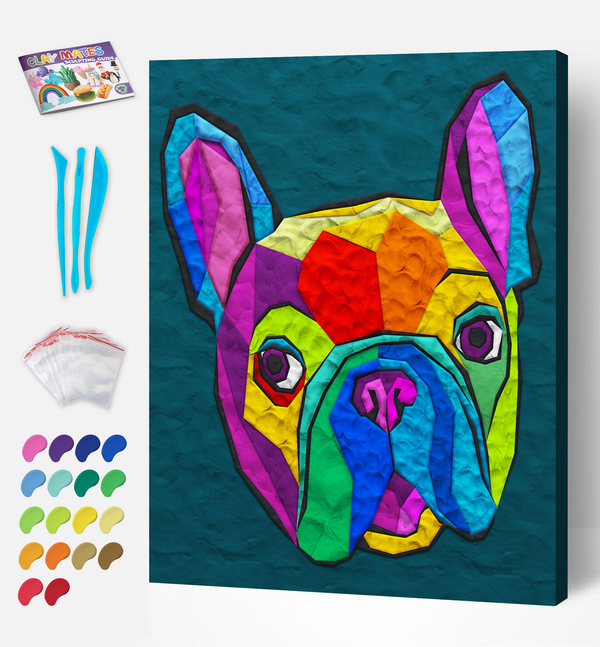 French Bulldog Clay Painting