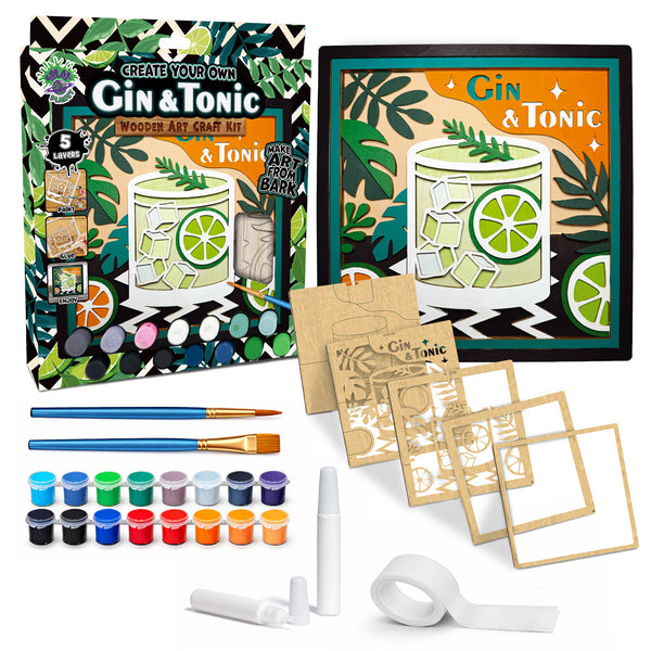 Wooden Gin & Tonic Art Craft Kit