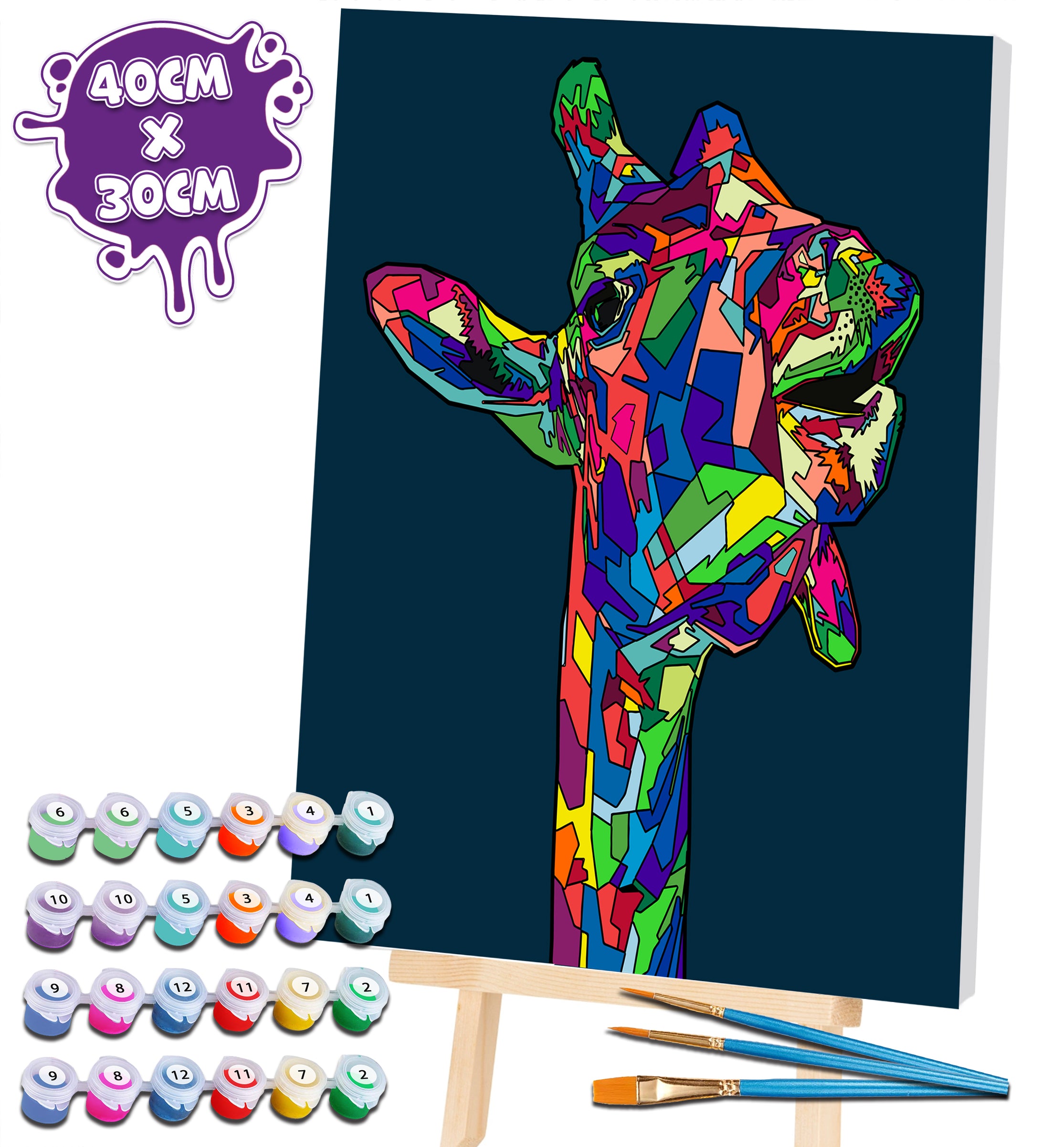 Giraffe paint by number, Giraffe painting, Giraffe painting for kids, Giraffe painting easy, Giraffe painting by numbers uk, washable acrylic paints, Giraffe gifts for girls, paint by number on canvas, paint by numbers ready for wall mounting, paint by numbers for kids, paint by numbers for beginners, paint by numbers for children, paint by numbers with frame, framed paint by numbers, giraffe gifts for girls, gifts for giraffe lovers, giraffe gifts for women, giraffe gifts for kid, arts and crafts for adult