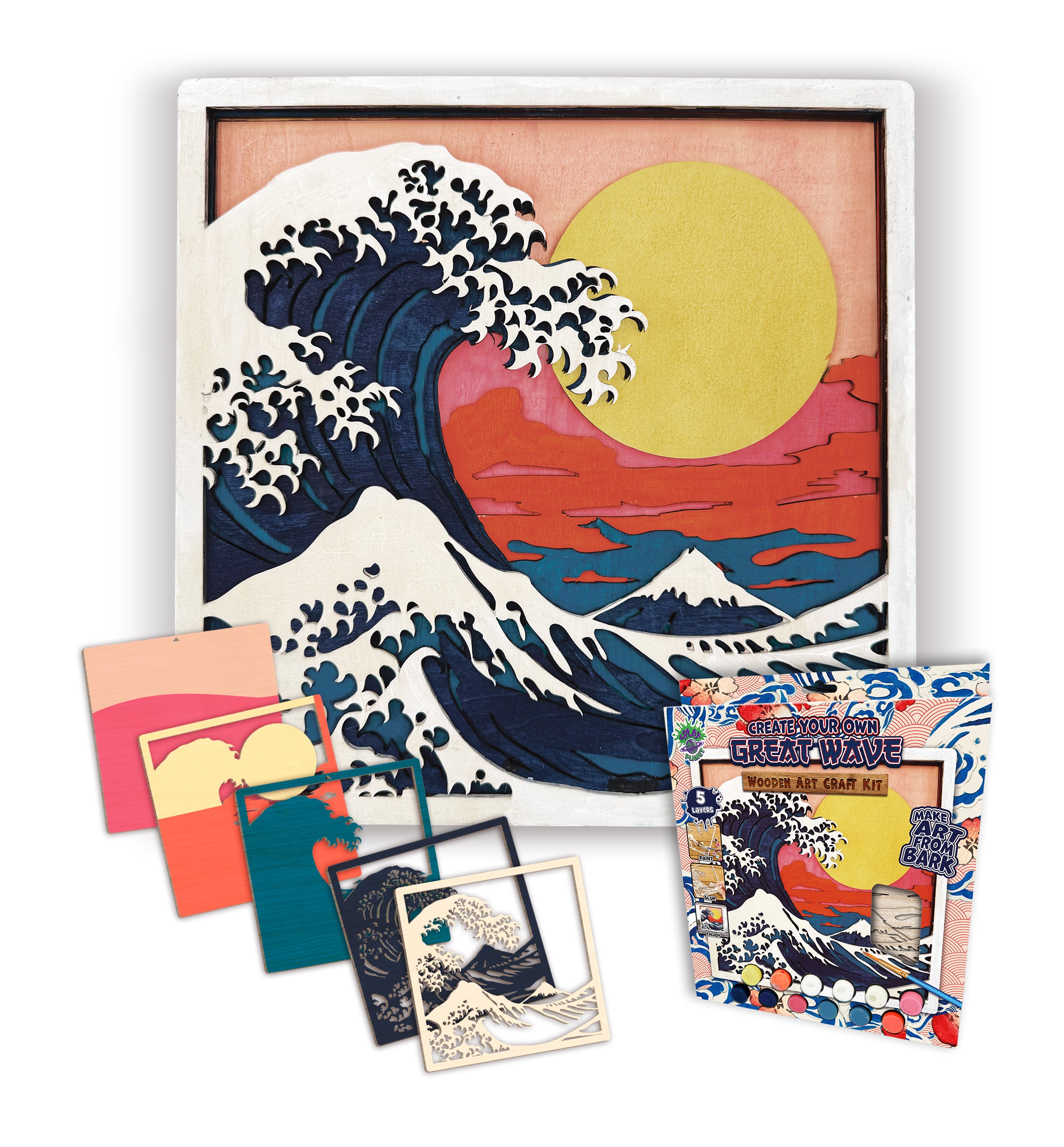 Wooden Great Wave Art Kit