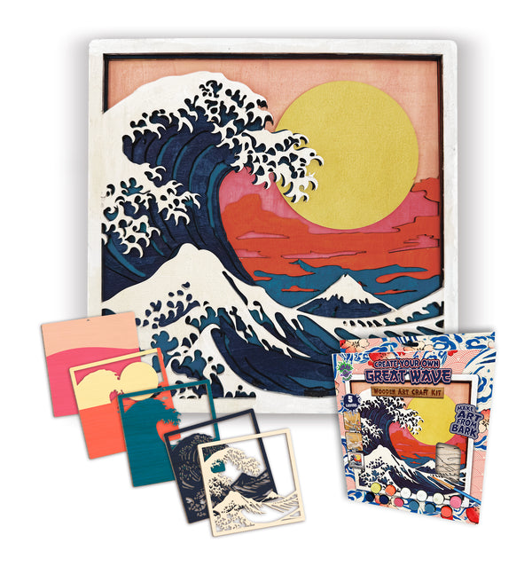 Wooden Great Wave Art Kit