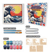 Great Wave wooden art kit, Japanese Wave craft kit, Hokusai inspired wooden art, Ocean wave wood layers, DIY Wave painting set, Traditional wave wall art, Kids Japanese art craft, Great Wave décor craft, Water themed art kit, Layered ocean wooden art, Creative Wave project.