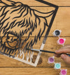 Highland Cow wooden art kit, Highland Cow craft kit for kids, Layered Cow wooden art, DIY Highland Cow painting set, Cute cow décor craft, Farm animal wooden art, Kids cow craft activity, Creative Highland Cow project.