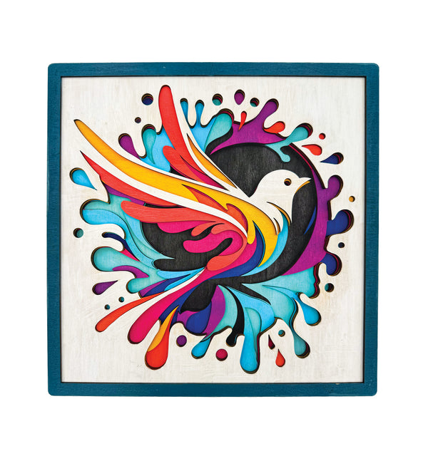 Hummingbird wooden art kit, Hummingbird craft kit for kids, Bird wooden painting set, DIY Hummingbird craft, Layered bird wooden art, Hummingbird wall décor, Nature themed craft kit, Hummingbird gift set, Kids bird craft activity, Colourful bird wooden art, Creative Hummingbird project.