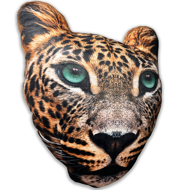 Leopard cushion, realistic Leopard face cushion, gifts for animal lovers, animal cushion, animal teddy, big cat cushion, animal face cushion, animal toy