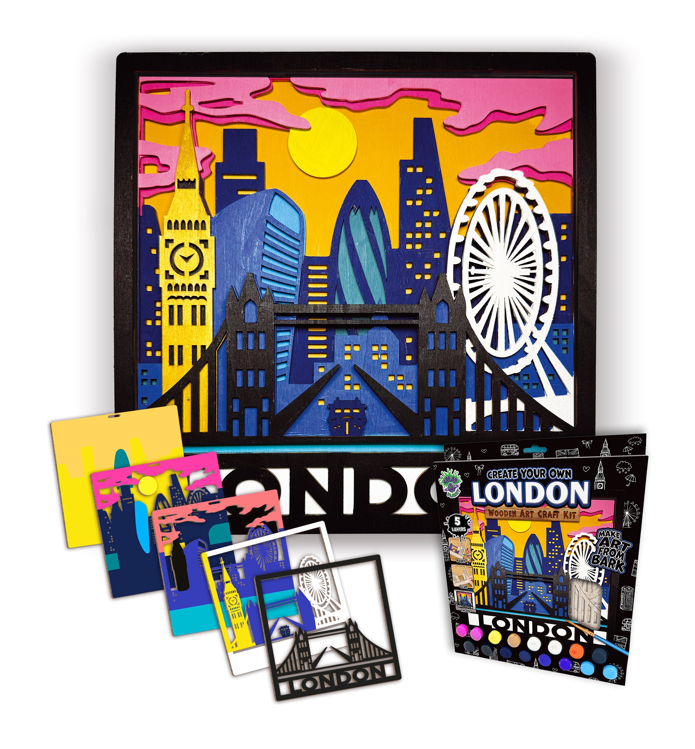 Wooden London Art Craft Kit