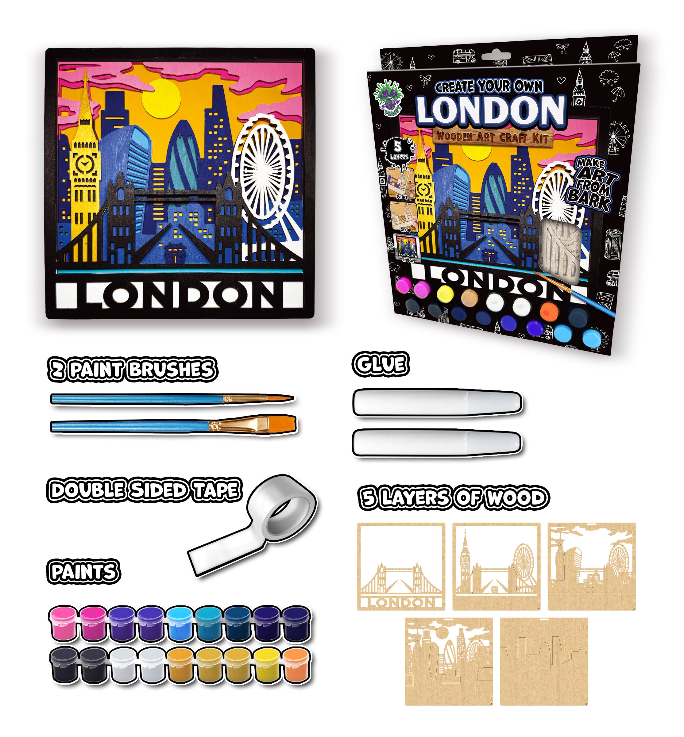 Wooden London Art Craft Kit