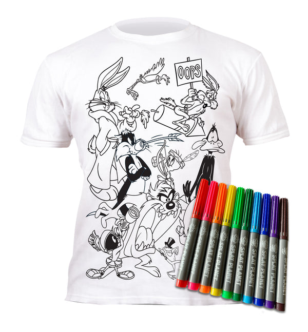 colour in t-shirt, eatsleepdoodle, splat planet, colour in t shirt, Looney Tunes Toys, Looney Tunes t shirt, Looney Tunes shirt, Looney Tunes colouring, Looney Tunes coloring, Looney Tunes gifts, magic t-shirt, Looney Tunes Gift