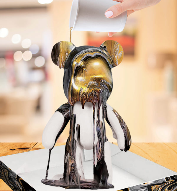 marble bear craft kit, pour painting kit, diy painting set for kids, neon art kit, metallic art kit, metallic pouring paint, neon pouring paint, arts and crafts toys, Fluid bear, painting for girls boys, splat planet bear, kids creative gift, diy toy craft, educational art supplies, birthday gifts for children, fun indoor activities, art projects for kids