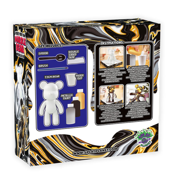 marble bear craft kit, pour painting kit, diy painting set for kids, neon art kit, metallic art kit, metallic pouring paint, neon pouring paint, arts and crafts toys, Fluid bear, painting for girls boys, splat planet bear, kids creative gift, diy toy craft, educational art supplies, birthday gifts for children, fun indoor activities, art projects for kids
