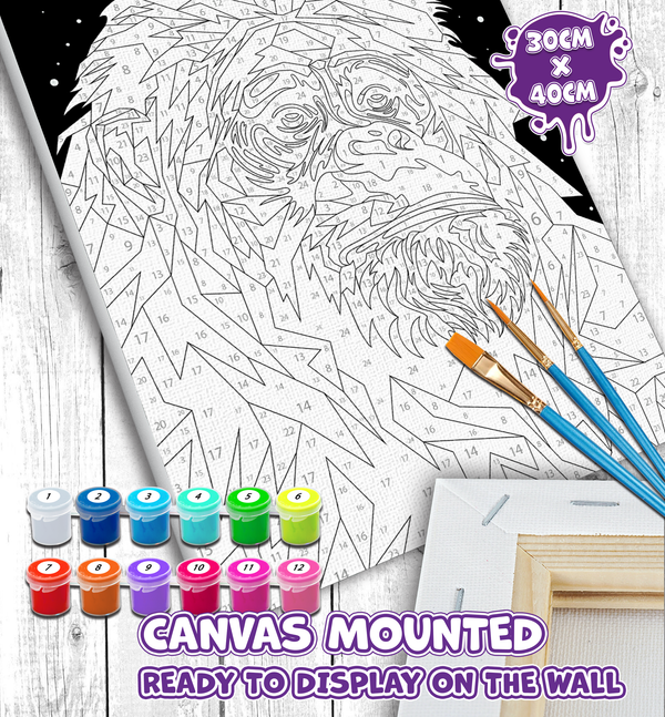Monkey paint by number, Monkey painting, Monkey painting for kids, Monkey painting easy, Monkey painting by numbers uk, Monkey painting set, washable acrylic paints, Monkey gifts for girls, paint by number on canvas, paint by numbers ready for wall mounting, paint by numbers for kids, paint by numbers for beginners, paint by numbers for children, framed paint by numbers, monkey gifts for girls, gifts for monkey lovers, monkey gifts for women, monkey gifts for kid, arts and crafts for adults