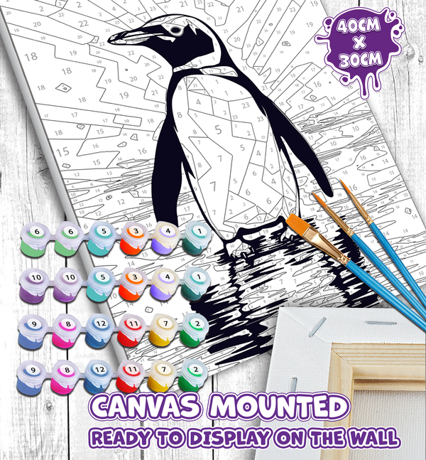 Penguin paint by number, Penguin painting, Penguin painting for kids, Penguin painting easy, Penguin painting by numbers uk, Penguin painting set, washable acrylic paints, Penguin gifts for girls, paint by number on canvas, paint by numbers ready for wall mounting, paint by numbers for kids, paint by numbers for beginners, paint by numbers for children, framed paint by numbers, penguin gifts for girls, gifts for penguin lovers, penguin gifts for women, penguin gifts for kid, arts and crafts for adults