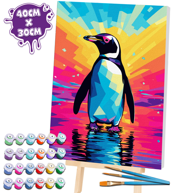 Penguin paint by number, Penguin painting, Penguin painting for kids, Penguin painting easy, Penguin painting by numbers uk, Penguin painting set, washable acrylic paints, Penguin gifts for girls, paint by number on canvas, paint by numbers ready for wall mounting, paint by numbers for kids, paint by numbers for beginners, paint by numbers for children, framed paint by numbers, penguin gifts for girls, gifts for penguin lovers, penguin gifts for women, penguin gifts for kid, arts and crafts for adults