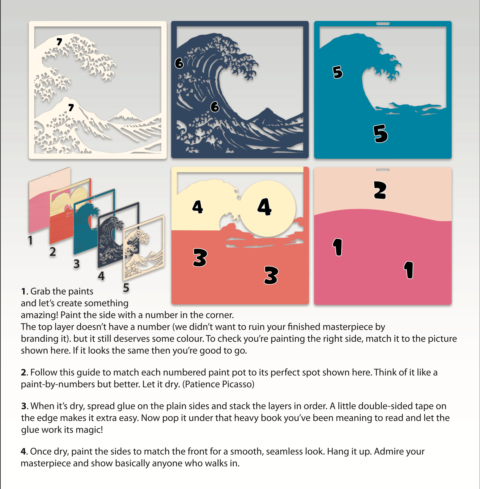 Wooden Great Wave Art Craft Kit