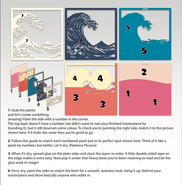 Wooden Great Wave Art Craft Kit