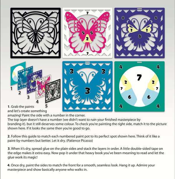 Wooden Butterfly Art Craft Kit