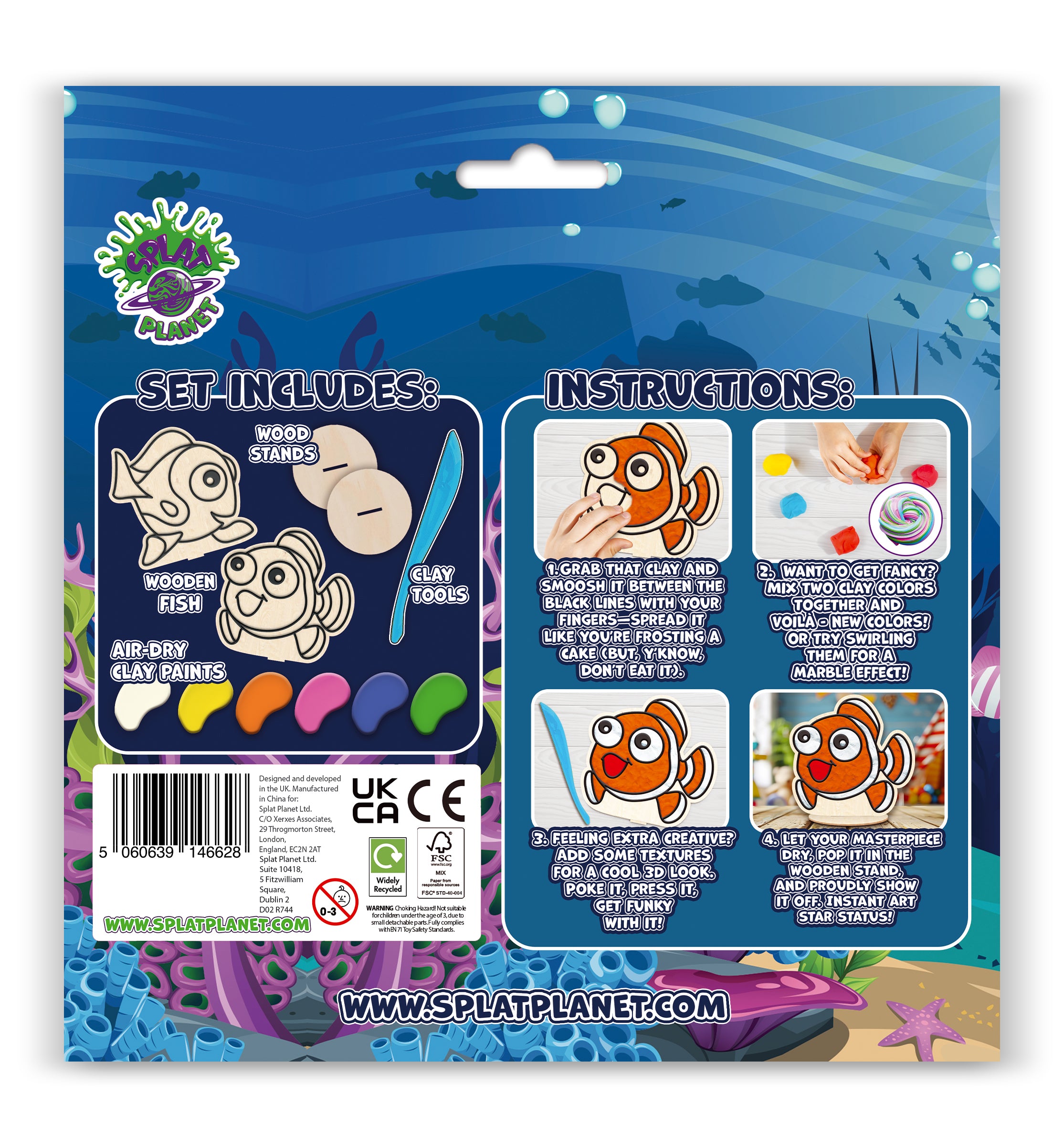 Sea life clay colouring kit, Ocean themed clay art set, Sea creature clay craft for kids, DIY sea life modelling kit, 3D ocean clay project, Sensory sea life clay kit, Creative ocean craft activity, Non-toxic clay craft set, Underwater clay art kit, Kids sea life craft