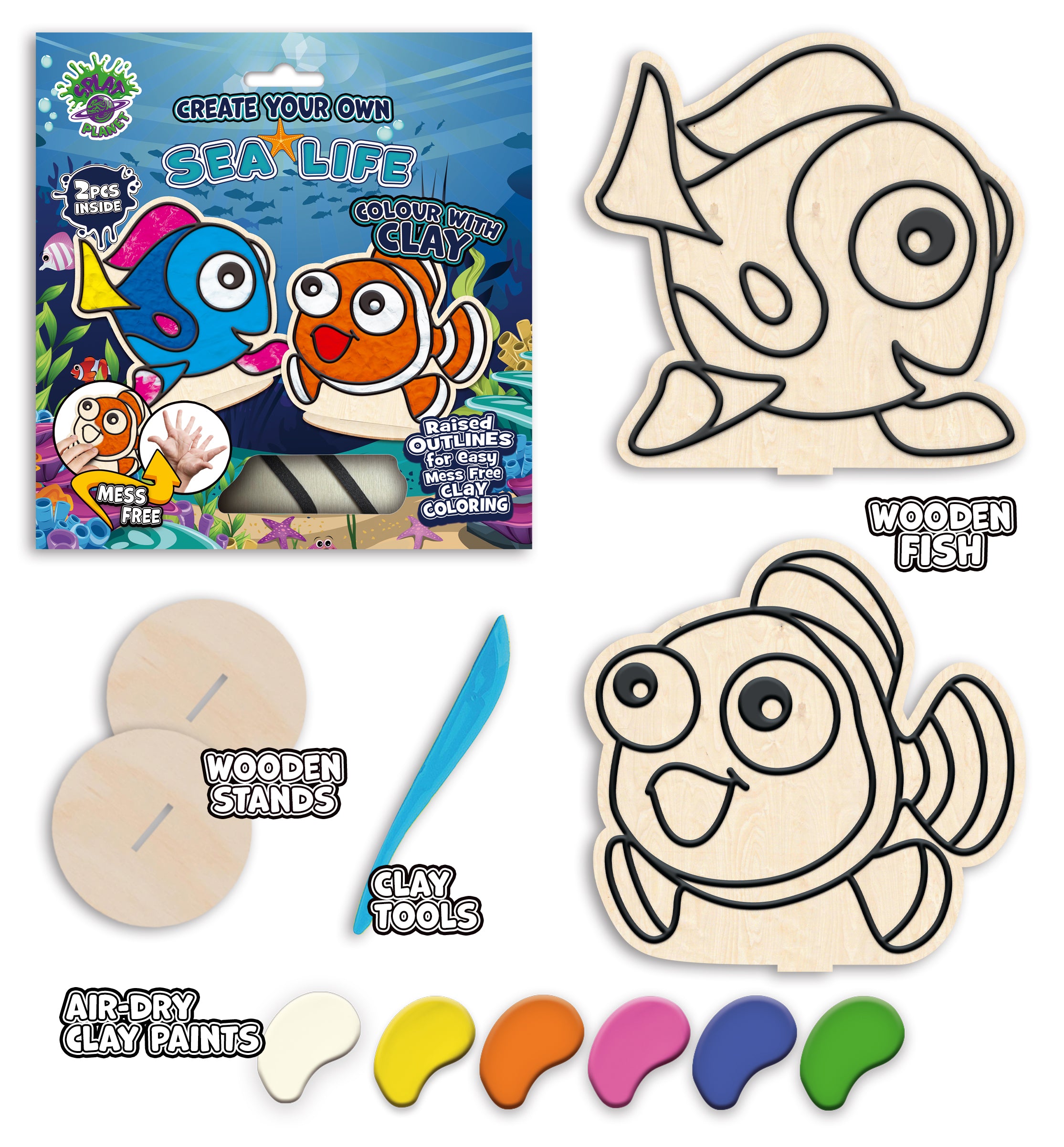 Sea life clay colouring kit, Ocean themed clay art set, Sea creature clay craft for kids, DIY sea life modelling kit, 3D ocean clay project, Sensory sea life clay kit, Creative ocean craft activity, Non-toxic clay craft set, Underwater clay art kit, Kids sea life craft