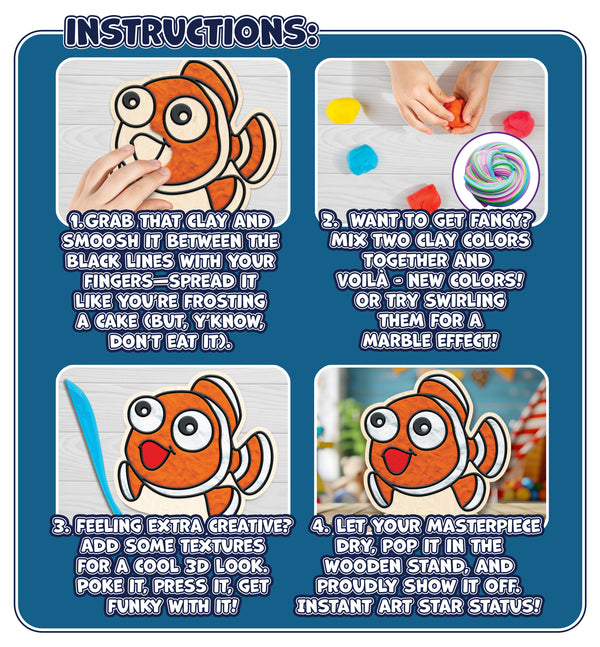 Sea life clay colouring kit, Ocean themed clay art set, Sea creature clay craft for kids, DIY sea life modelling kit, 3D ocean clay project, Sensory sea life clay kit, Creative ocean craft activity, Non-toxic clay craft set, Underwater clay art kit, Kids sea life craft