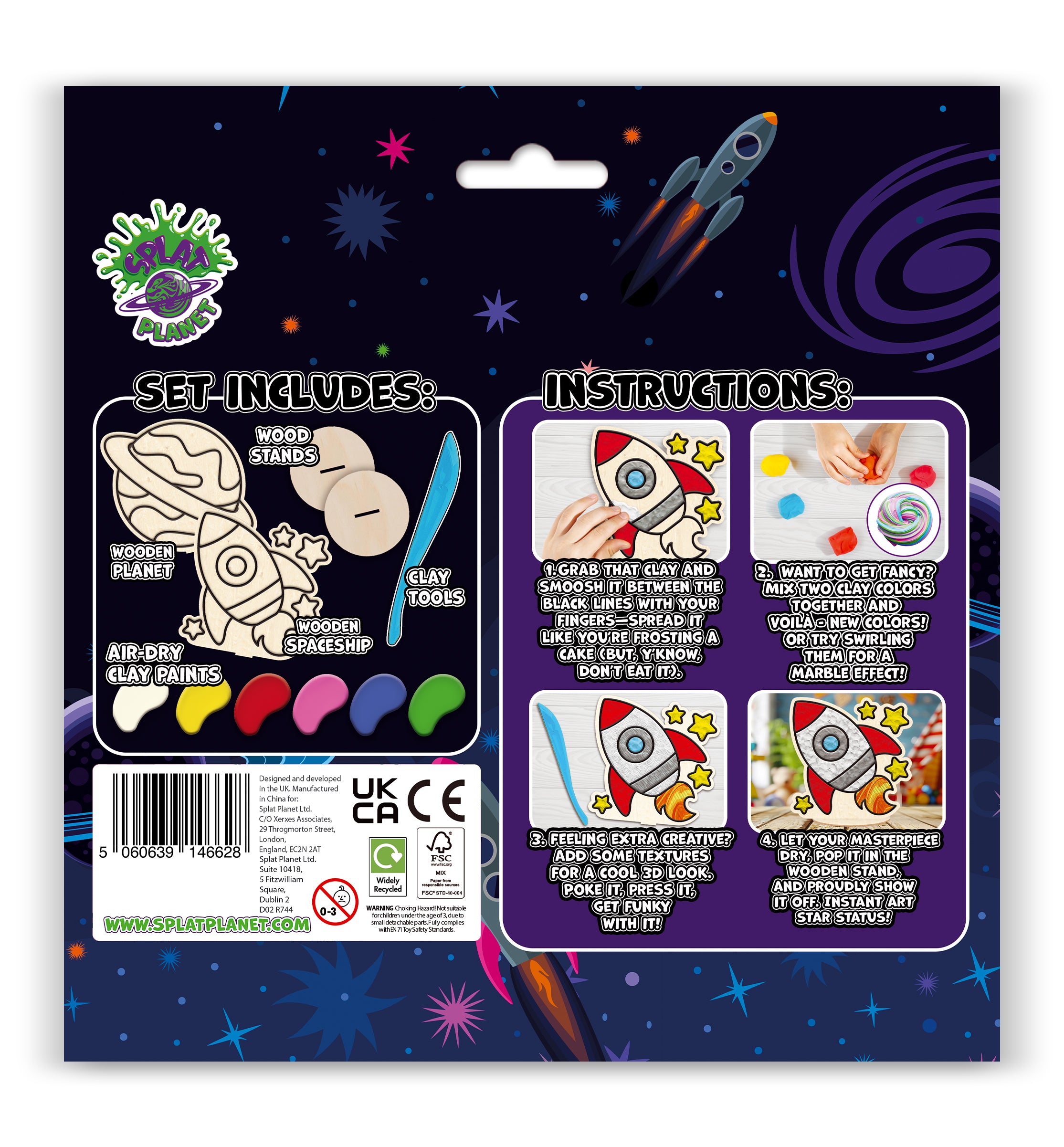 Space clay colouring kit, Space themed clay art set, Space clay craft for kids, DIY space modelling kit, 3D space clay project, Sensory space clay kit, Creative space craft activity, Non-toxic clay craft set, Outer space clay art kit, Kids space craft
